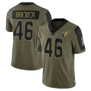 Aaron Brewer Arizona Cardinals Men's Limited 2021 Salute To Service Nike Jersey - Olive
