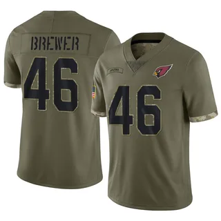 Aaron Brewer Arizona Cardinals Men's Limited 2022 Salute To Service Nike Jersey - Olive