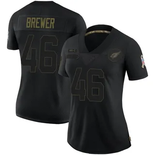 Aaron Brewer Arizona Cardinals Women's Limited 2020 Salute To Service Nike Jersey - Black