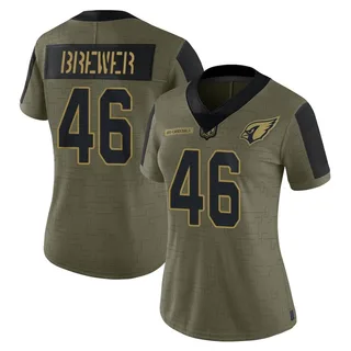 Aaron Brewer Arizona Cardinals Women's Limited 2021 Salute To Service Nike Jersey - Olive