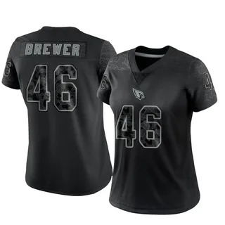 Aaron Brewer Arizona Cardinals Women's Limited Reflective Nike Jersey - Black