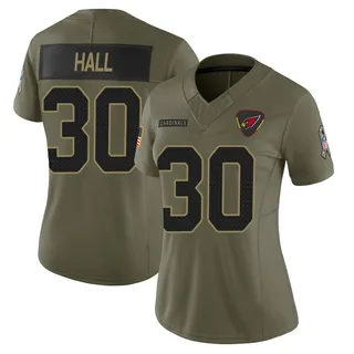 Darren Hall Arizona Cardinals Women's Limited 2025 Salute to Service Nike Jersey - Olive