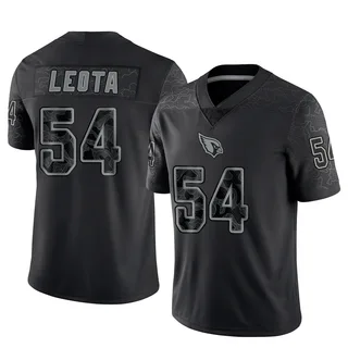 Eku Leota Arizona Cardinals Men's Limited Reflective Nike Jersey - Black
