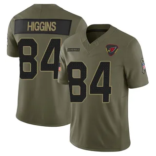 Elijah Higgins Arizona Cardinals Men's Limited 2025 Salute to Service Nike Jersey - Olive