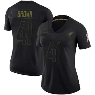 Elliott Brown Arizona Cardinals Women's Limited 2020 Salute To Service Nike Jersey - Black