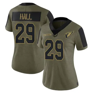 Hassan Hall Arizona Cardinals Women's Limited 2021 Salute To Service Nike Jersey - Olive