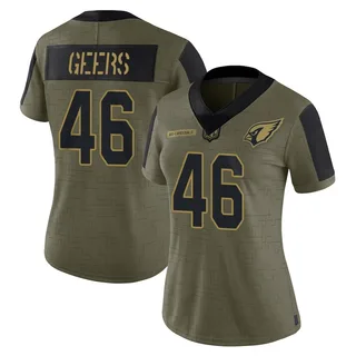 Jameson Geers Arizona Cardinals Women's Limited 2021 Salute To Service Nike Jersey - Olive