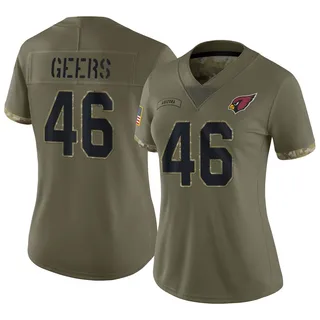 Jameson Geers Arizona Cardinals Women's Limited 2022 Salute To Service Nike Jersey - Olive