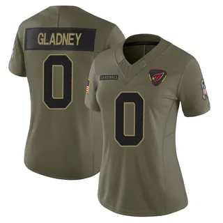 Jeff Gladney Arizona Cardinals Women's Limited 2025 Salute to Service Nike Jersey - Olive