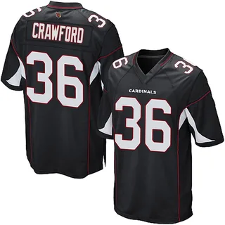 Kitan Crawford Arizona Cardinals Men's Game Alternate Nike Jersey - Black