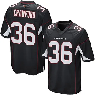Kitan Crawford Arizona Cardinals Youth Game Alternate Nike Jersey - Black
