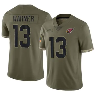 Kurt Warner Arizona Cardinals Men's Limited 2022 Salute To Service Jersey - Olive