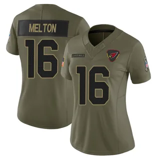 Max Melton Arizona Cardinals Women's Limited 2025 Salute to Service Nike Jersey - Olive