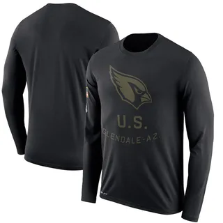 Men's Arizona Cardinals Black 2018 Salute to Service Sideline Legend Performance Long Sleeve T-Shirt
