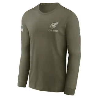 Men's Arizona Cardinals Olive 2025 Salute to Service Sideline Long Sleeve T-Shirt