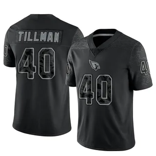 Pat Tillman Arizona Cardinals Men's Limited Reflective Nike Jersey - Black