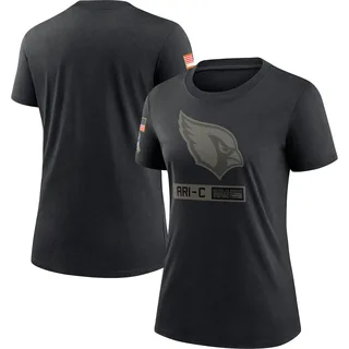 Women's Arizona Cardinals Black 2020 Salute To Service Performance T-Shirt